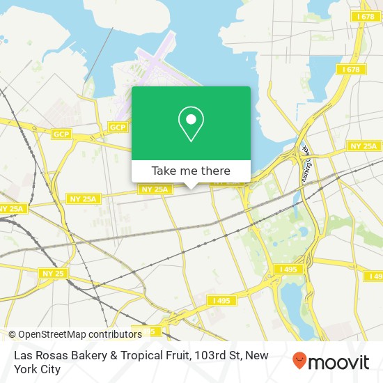 Las Rosas Bakery & Tropical Fruit, 103rd St map