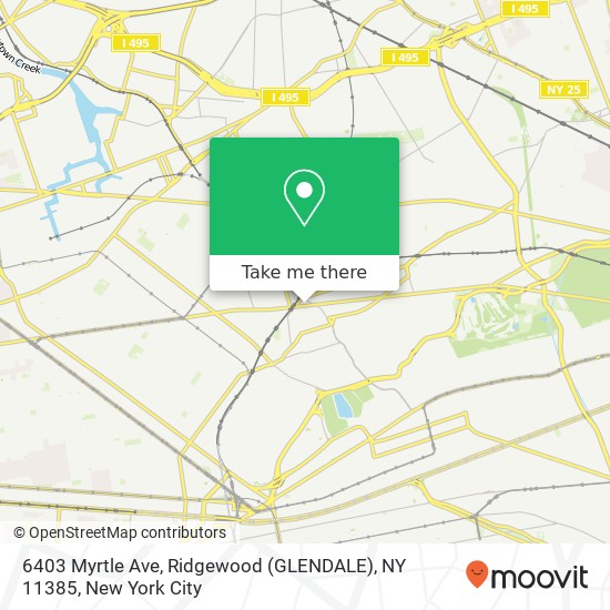 Mapa de 6403 Myrtle Ave, Ridgewood (GLENDALE), NY 11385