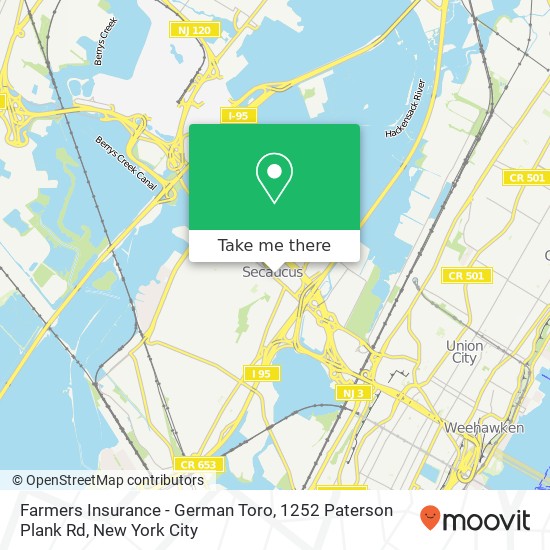Mapa de Farmers Insurance - German Toro, 1252 Paterson Plank Rd