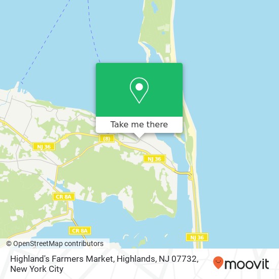 Mapa de Highland's Farmers Market, Highlands, NJ 07732