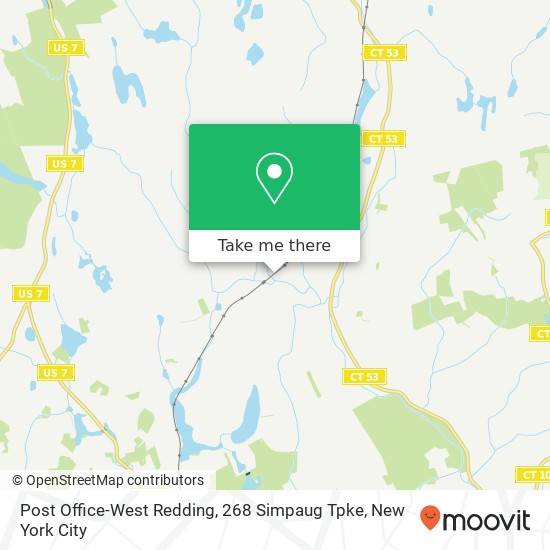 Mapa de Post Office-West Redding, 268 Simpaug Tpke