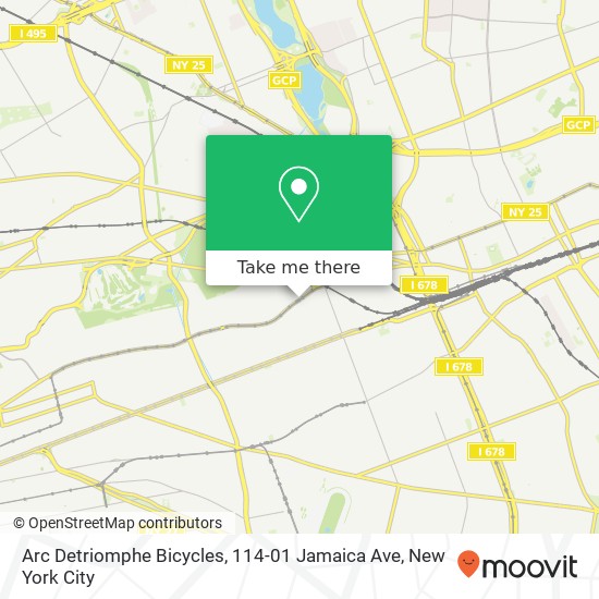Mapa de Arc Detriomphe Bicycles, 114-01 Jamaica Ave