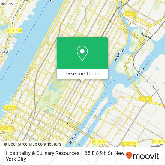Mapa de Hospitality & Culinary Resources, 185 E 85th St