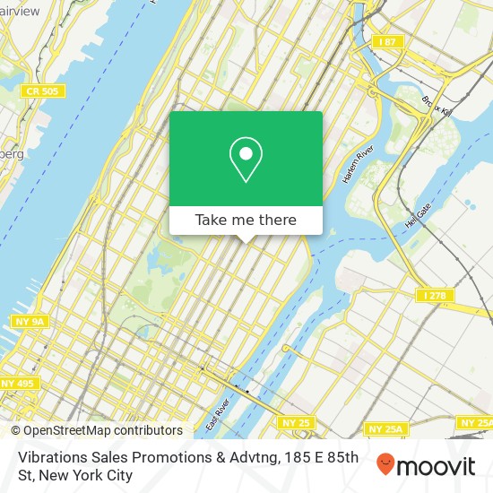 Mapa de Vibrations Sales Promotions & Advtng, 185 E 85th St