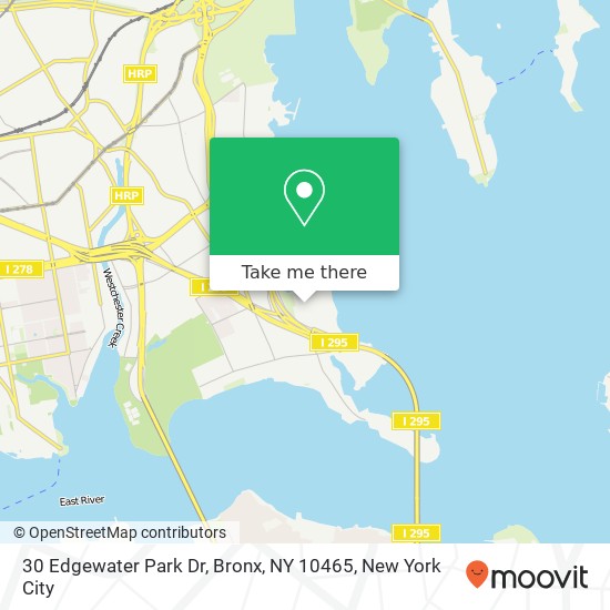 Mapa de 30 Edgewater Park Dr, Bronx, NY 10465