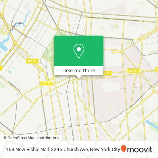 Mapa de 168 New Richie Nail, 2245 Church Ave