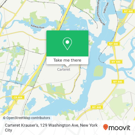 Mapa de Carteret Krauser's, 129 Washington Ave