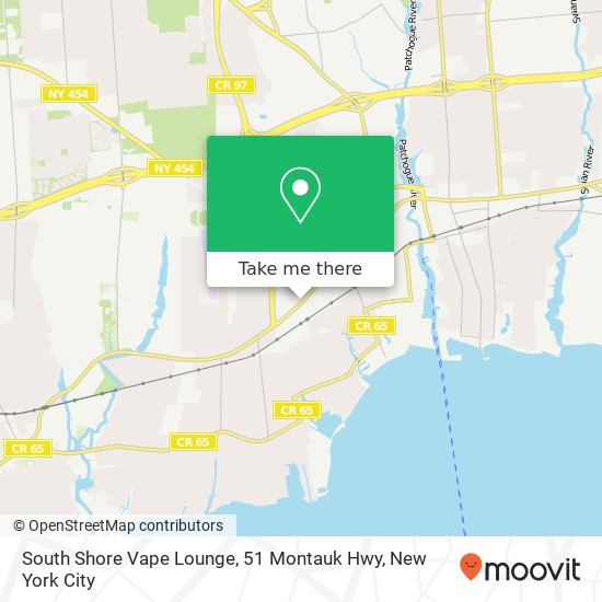 Mapa de South Shore Vape Lounge, 51 Montauk Hwy