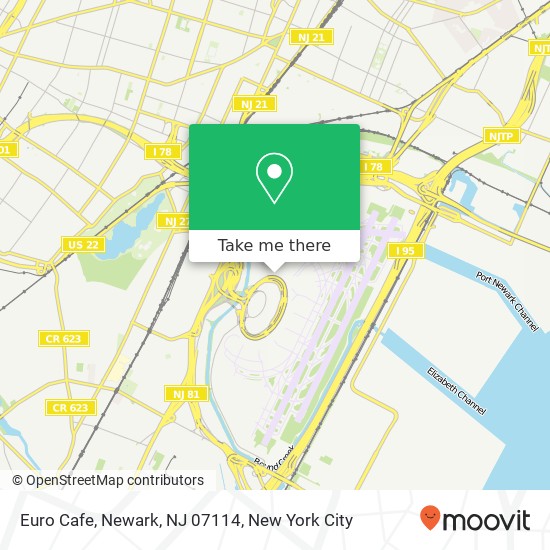 Mapa de Euro Cafe, Newark, NJ 07114