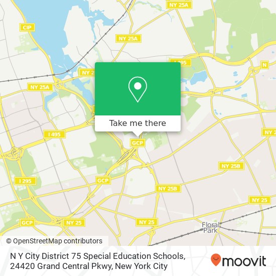 Mapa de N Y City District 75 Special Education Schools, 24420 Grand Central Pkwy