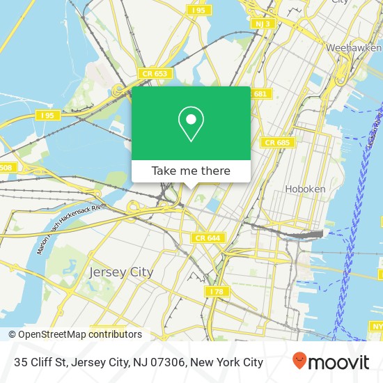 Mapa de 35 Cliff St, Jersey City, NJ 07306