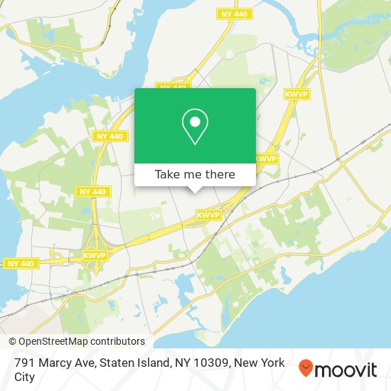 Mapa de 791 Marcy Ave, Staten Island, NY 10309