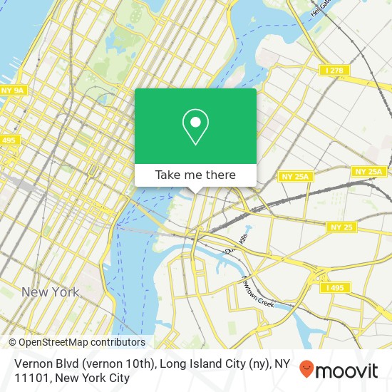 Mapa de Vernon Blvd (vernon 10th), Long Island City (ny), NY 11101