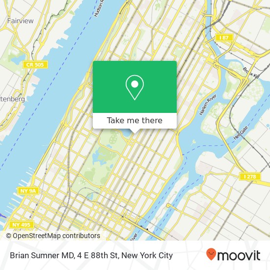 Brian Sumner MD, 4 E 88th St map