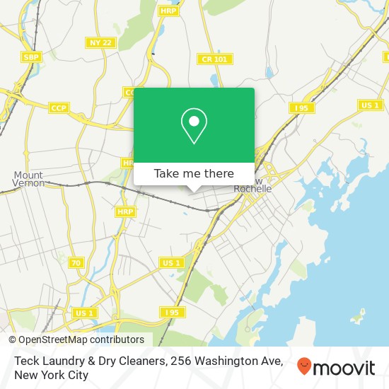 Teck Laundry & Dry Cleaners, 256 Washington Ave map