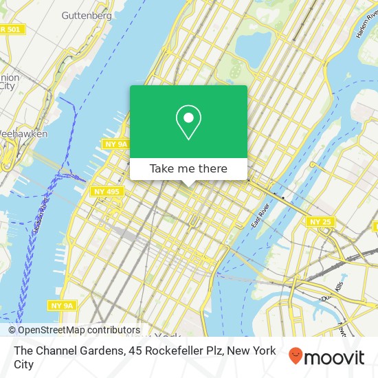 Mapa de The Channel Gardens, 45 Rockefeller Plz