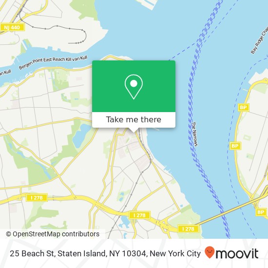 Mapa de 25 Beach St, Staten Island, NY 10304