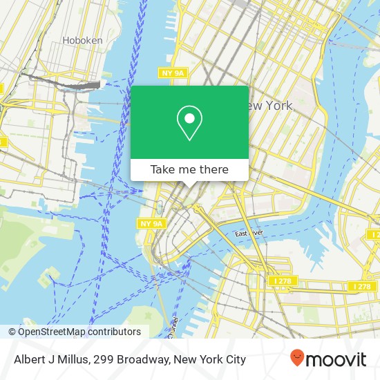 Mapa de Albert J Millus, 299 Broadway