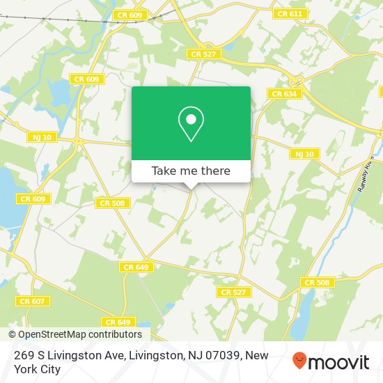 Mapa de 269 S Livingston Ave, Livingston, NJ 07039