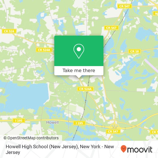 Mapa de Howell High School (New Jersey), 405 Squankum Yellowbrook Rd
