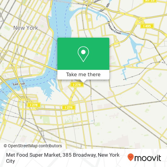 Met Food Super Market, 385 Broadway map