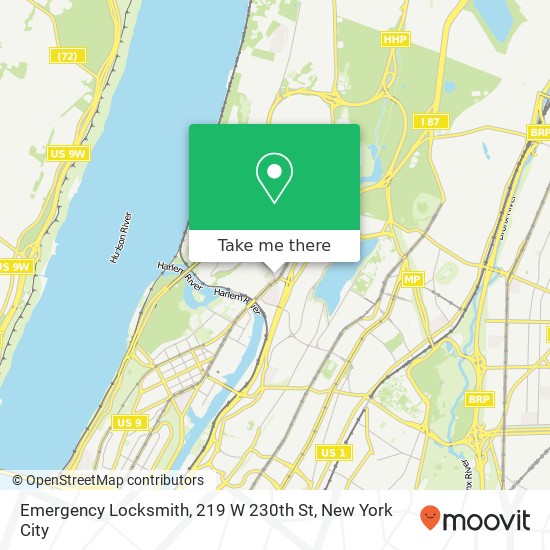 Mapa de Emergency Locksmith, 219 W 230th St