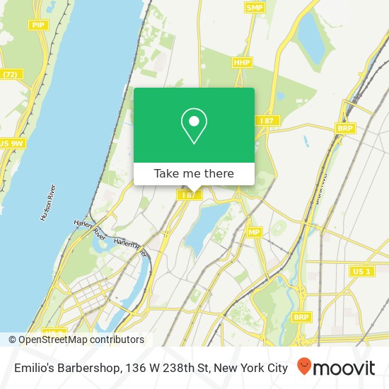 Mapa de Emilio's Barbershop, 136 W 238th St