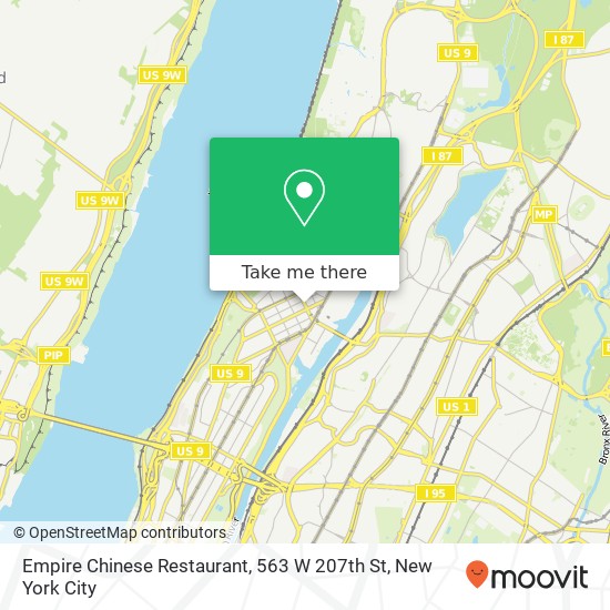 Mapa de Empire Chinese Restaurant, 563 W 207th St