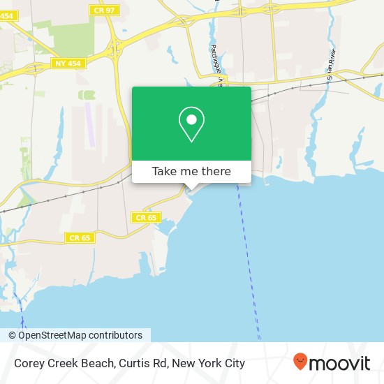 Corey Creek Beach, Curtis Rd map