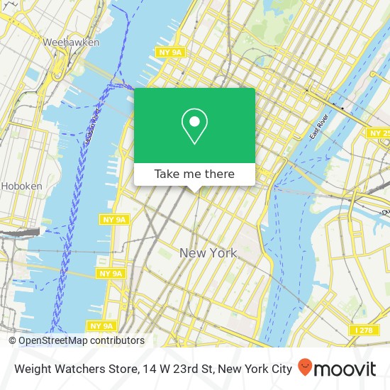 Mapa de Weight Watchers Store, 14 W 23rd St