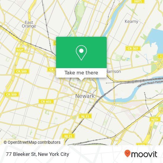 Mapa de 77 Bleeker St, Newark, NJ 07102