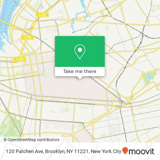 Mapa de 120 Patchen Ave, Brooklyn, NY 11221