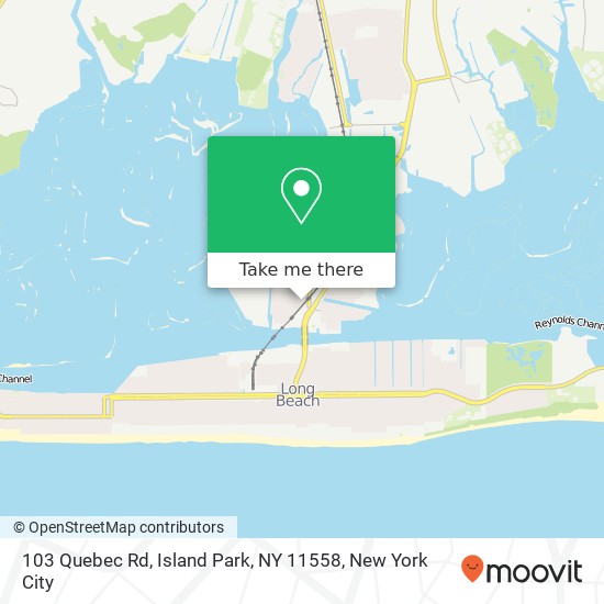 Mapa de 103 Quebec Rd, Island Park, NY 11558