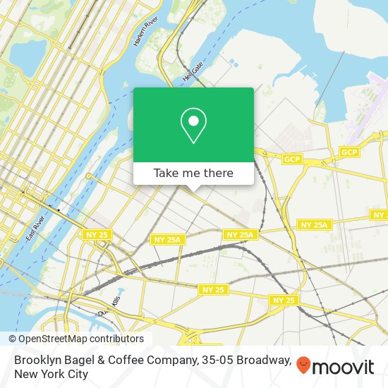 Mapa de Brooklyn Bagel & Coffee Company, 35-05 Broadway