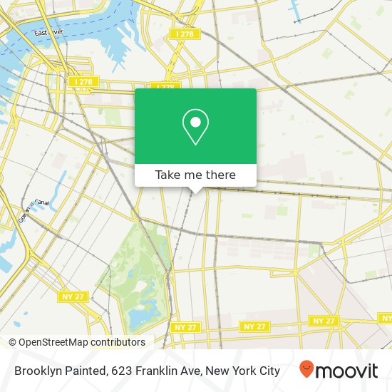Mapa de Brooklyn Painted, 623 Franklin Ave