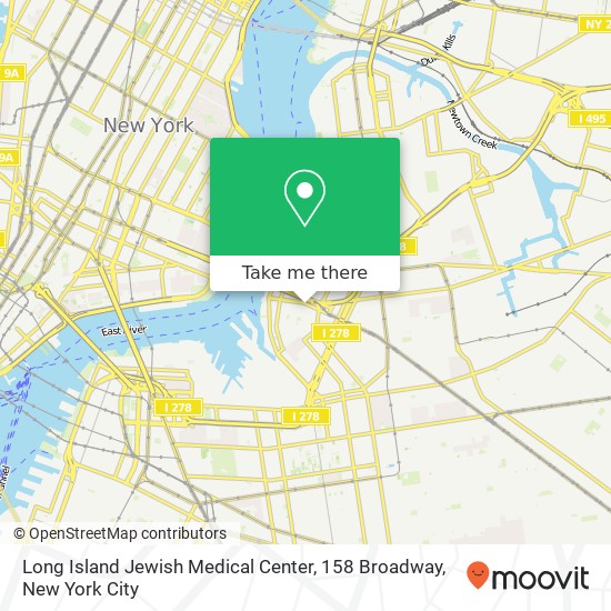 Mapa de Long Island Jewish Medical Center, 158 Broadway