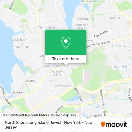 North Shore Long Island Jewish map