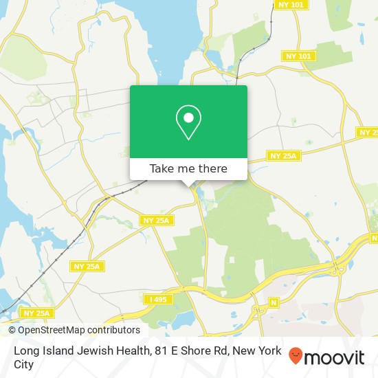 Mapa de Long Island Jewish Health, 81 E Shore Rd