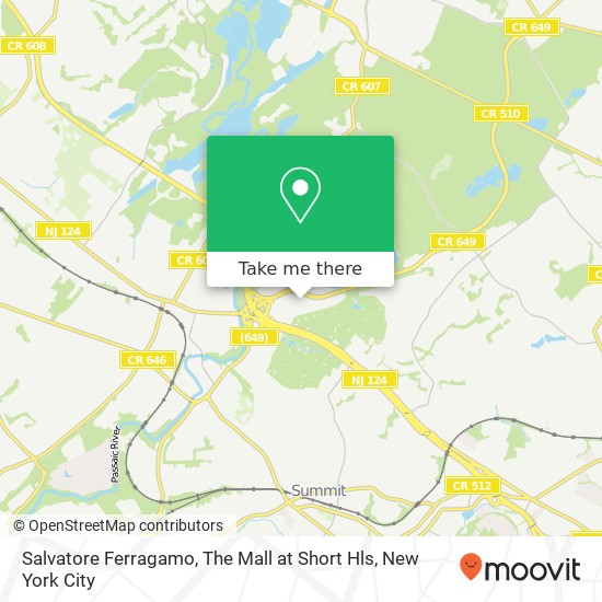 Mapa de Salvatore Ferragamo, The Mall at Short Hls