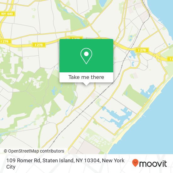 Mapa de 109 Romer Rd, Staten Island, NY 10304