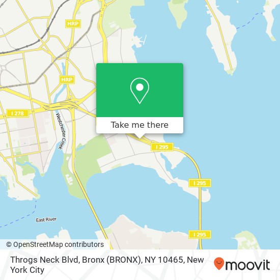 Mapa de Throgs Neck Blvd, Bronx (BRONX), NY 10465