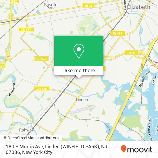 180 E Morris Ave, Linden (WINFIELD PARK), NJ 07036 map