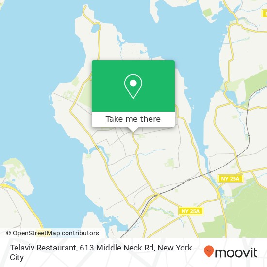 Mapa de Telaviv Restaurant, 613 Middle Neck Rd