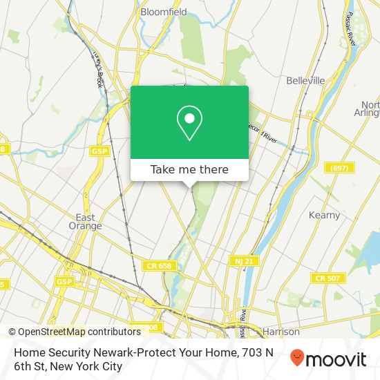 Mapa de Home Security Newark-Protect Your Home, 703 N 6th St