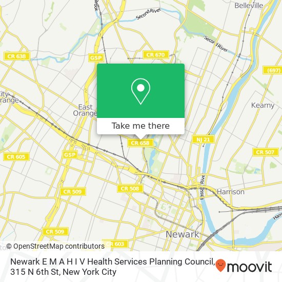 Newark E M A H I V Health Services Planning Council, 315 N 6th St map