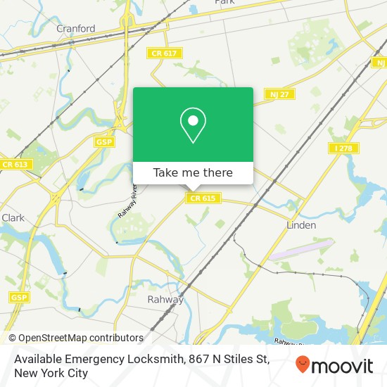 Mapa de Available Emergency Locksmith, 867 N Stiles St