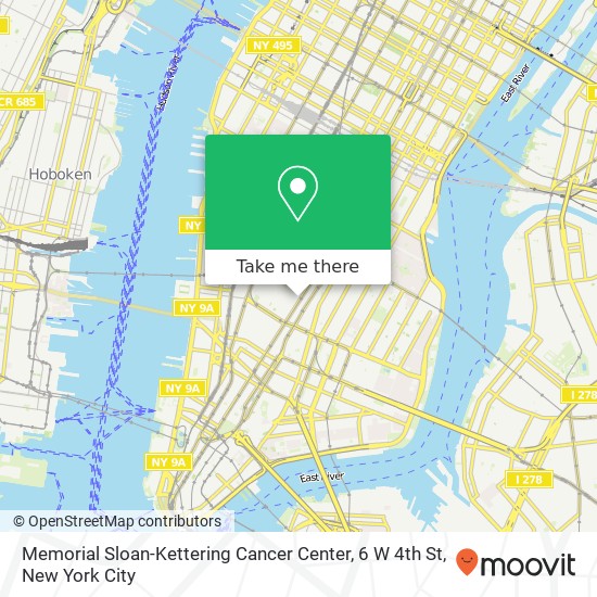 Memorial Sloan-Kettering Cancer Center, 6 W 4th St map