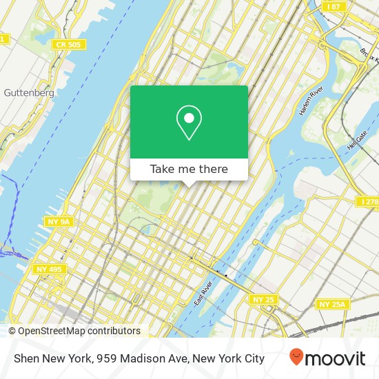 Shen New York, 959 Madison Ave map