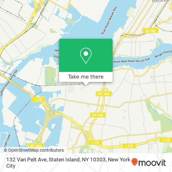 Mapa de 132 Van Pelt Ave, Staten Island, NY 10303