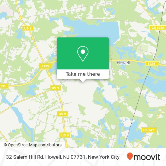 Mapa de 32 Salem Hill Rd, Howell, NJ 07731